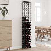 Stalak za vino za 57 boca crni 34 x 18 x 200 cm kovano željezo