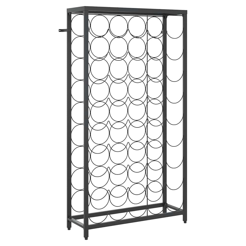 Stalak za vino za 45 boca crni 54 x 18 x 100 cm kovano željezo