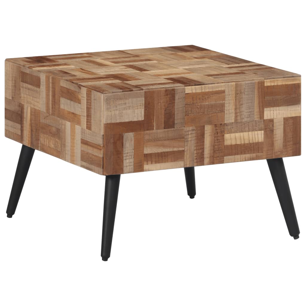 Stolić za kavu sivi 55x55x40 cm od masivne obnovljene tikovine