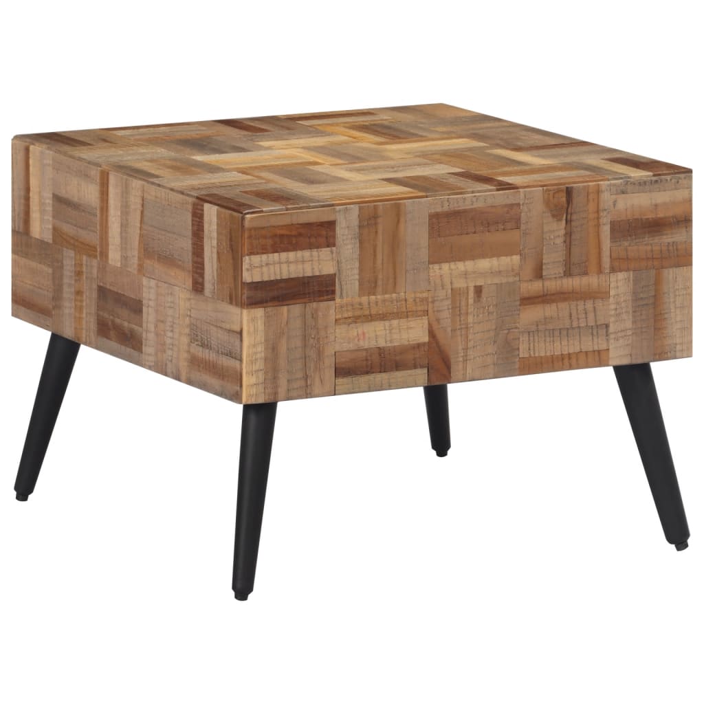 Stolić za kavu sivi 55x55x40 cm od masivne obnovljene tikovine