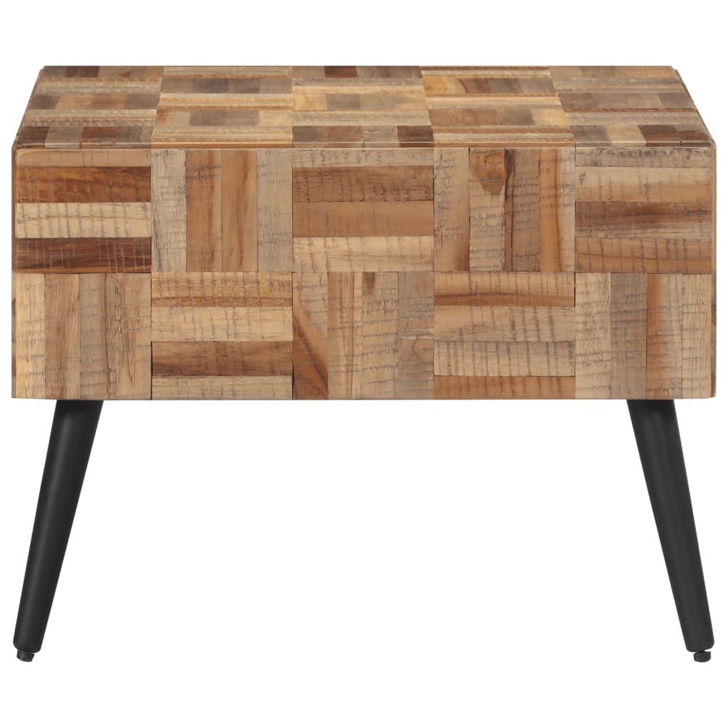 Stolić za kavu sivi 55x55x40 cm od masivne obnovljene tikovine