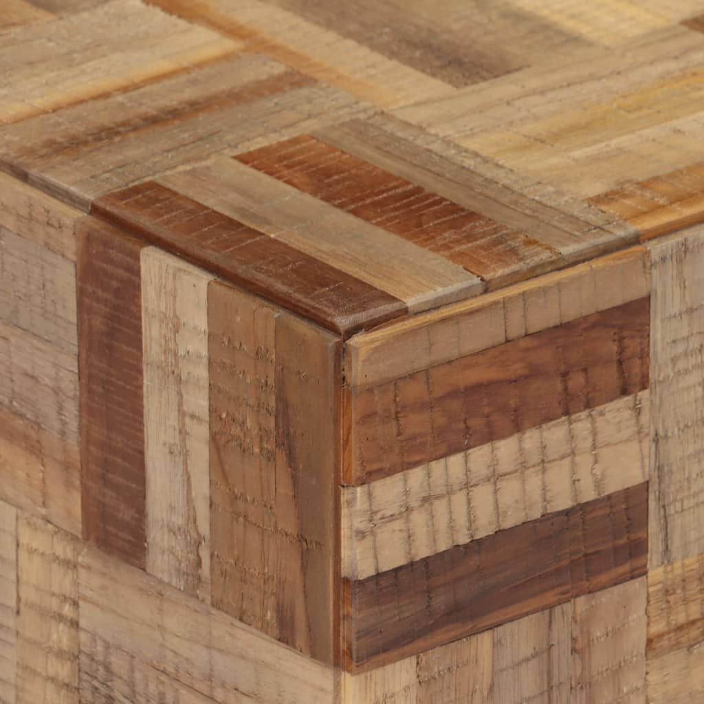 Stolić za kavu sivi 55x55x40 cm od masivne obnovljene tikovine
