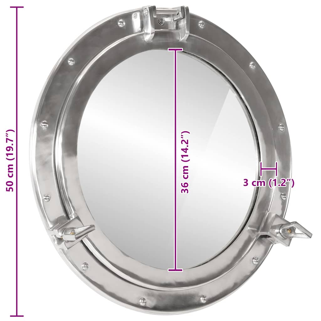Viseće zidno ogledalo Ø 50 cm od aluminija i stakla