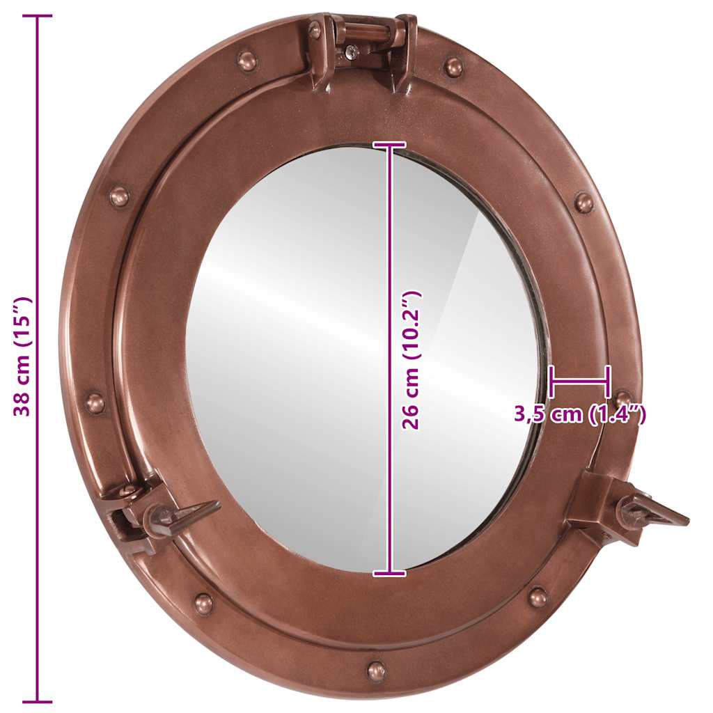Viseće zidno ogledalo Ø 38 cm od aluminija i stakla