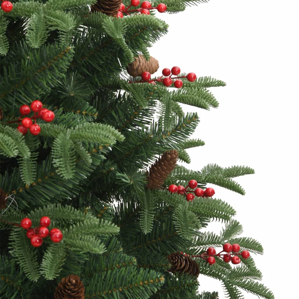 Umjetno božićno drvce sa šarkama, šiškama i bobicama 210 cm