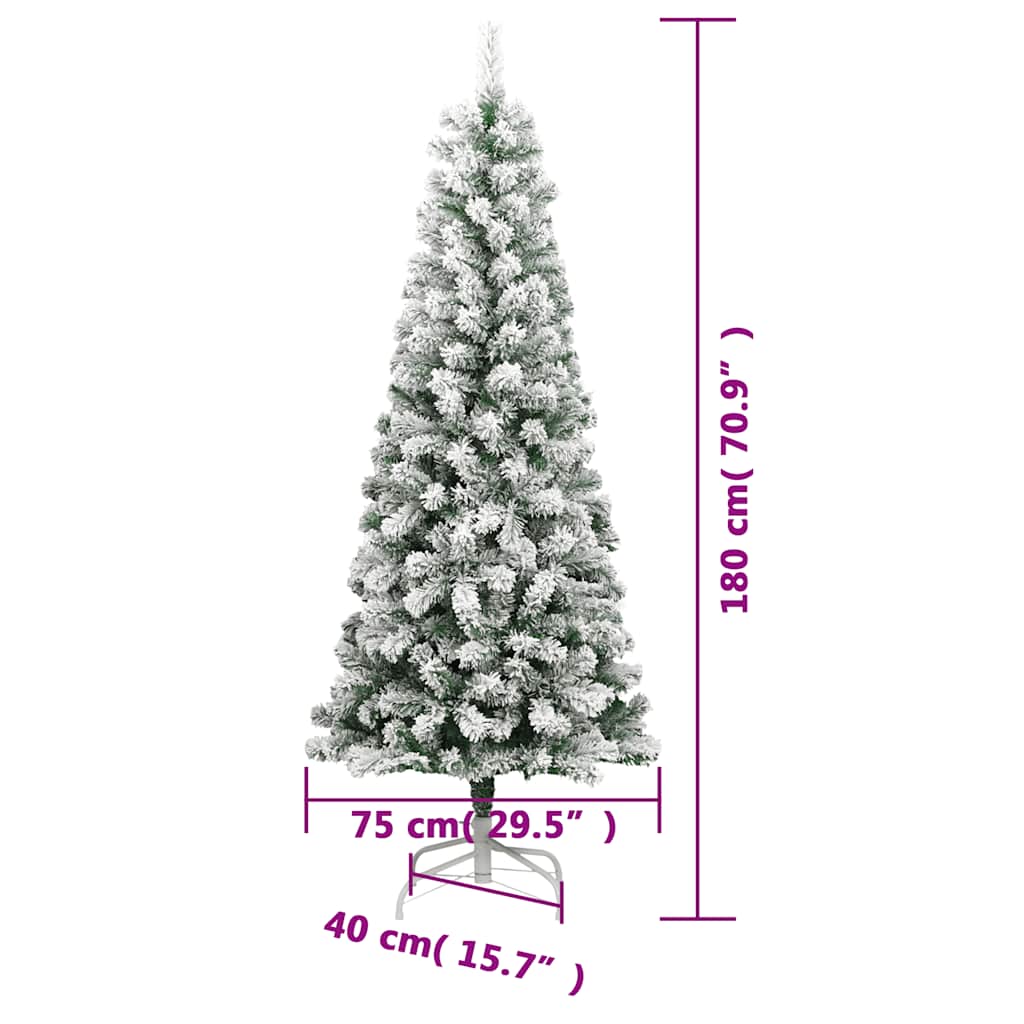 Umjetno božićno drvce sa šarkama i snijegom 180 cm