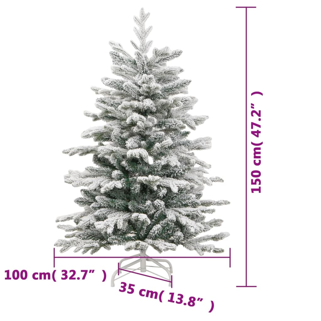Umjetno božićno drvce sa šarkama i snijegom 150 cm