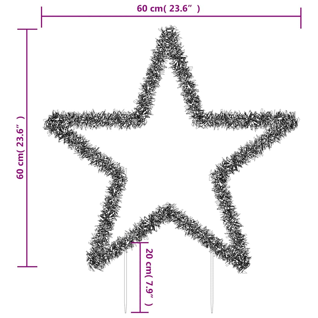 Ukrasno božićno svjetlo sa šiljcima zvijezda 80 LED 60 cm