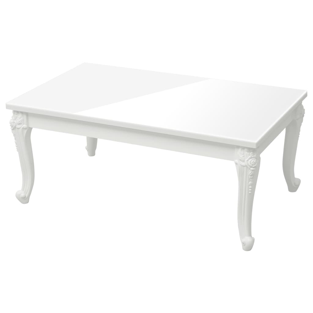 Stolić za kavu sjajni bijeli 100 x 50 x 42 cm konstruirano drvo