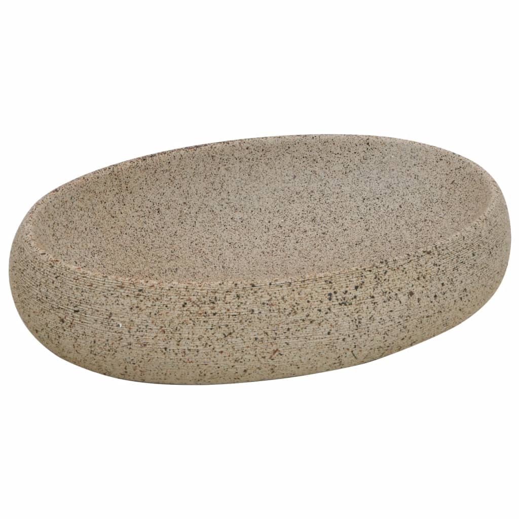 Nadgradni umivaonik boja pijeska ovalni 59x40x15 cm keramički