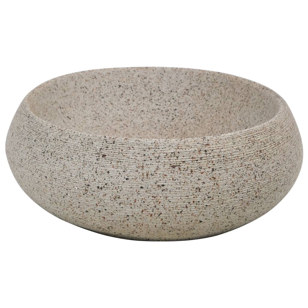 Nadgradni umivaonik boja pijeska ovalni 59x40x15 cm keramički
