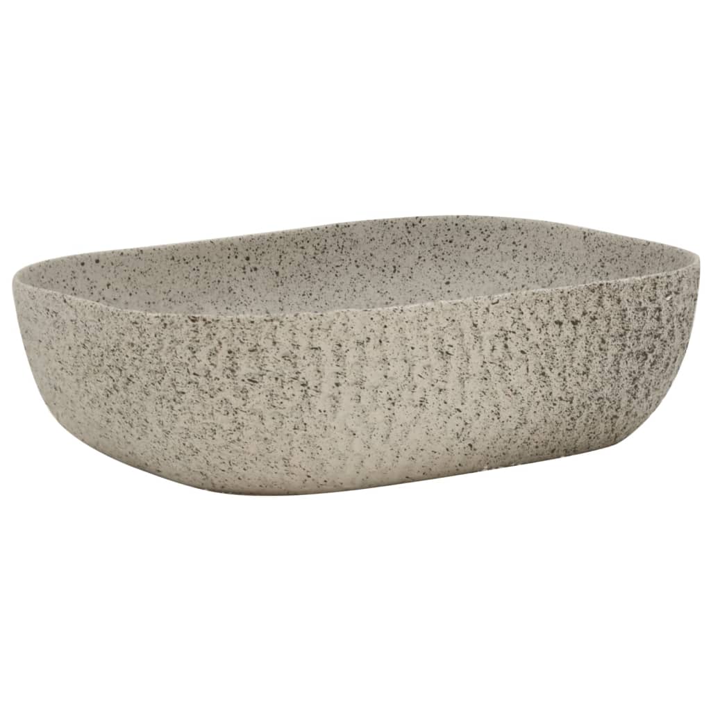 Nadgradni umivaonik sivi pravokutni 48x37,5x13,5 cm keramički