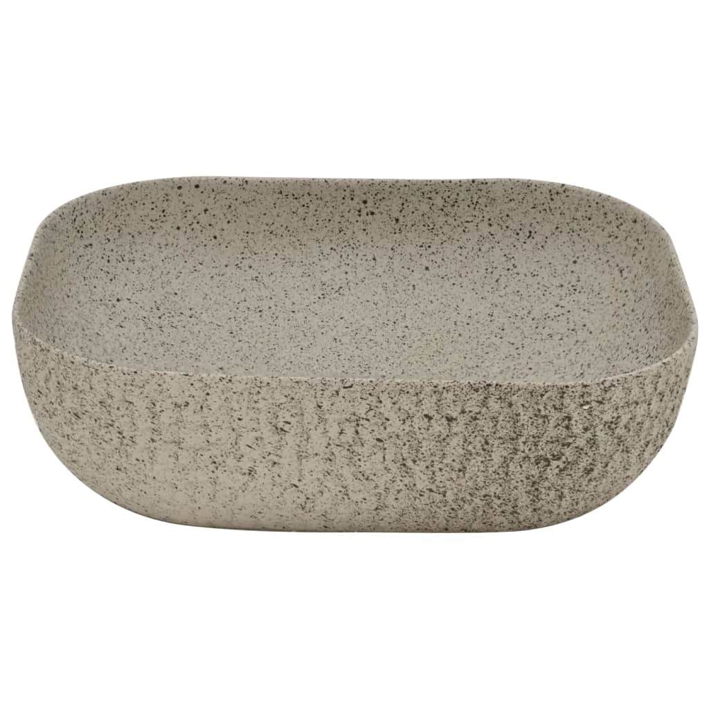 Nadgradni umivaonik sivi pravokutni 48x37,5x13,5 cm keramički