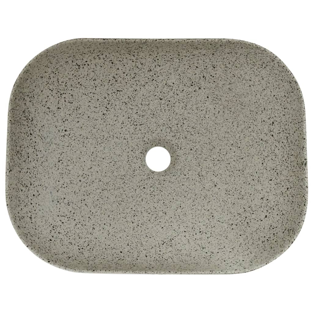 Nadgradni umivaonik sivi pravokutni 48x37,5x13,5 cm keramički