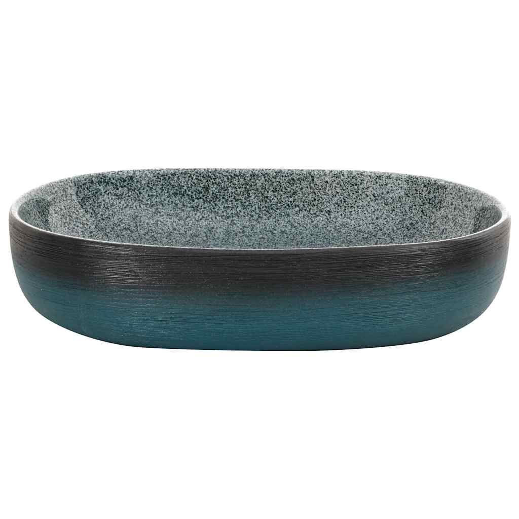 Nadgradni umivaonik tirkizni ovalni 59x40x14 cm keramički