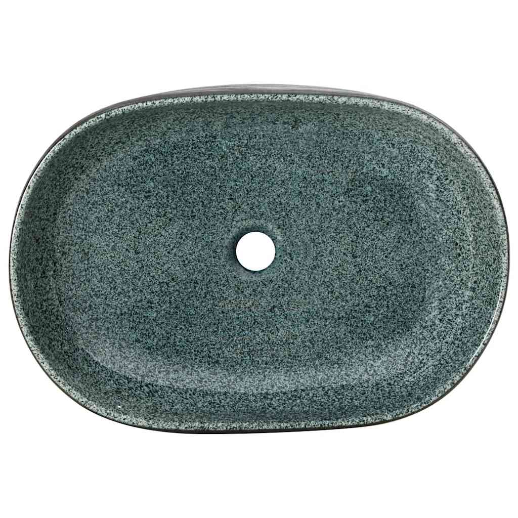 Nadgradni umivaonik tirkizni ovalni 59x40x14 cm keramički