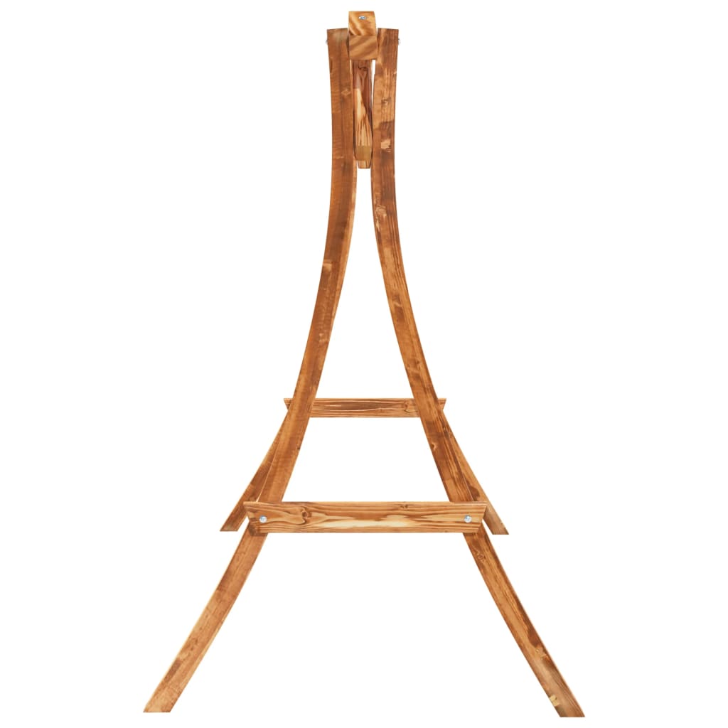Stolica za ljuljanje s jastukom masivna smrekovina s tikovinom