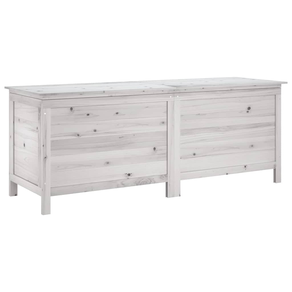 Vrtna kutija za pohranu bijela 150x50x56,5 cm masivna jelovina