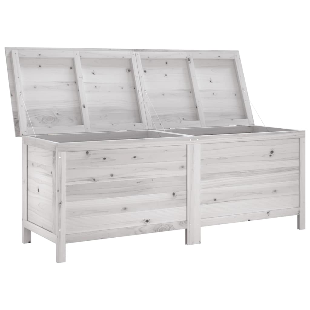 Vrtna kutija za pohranu bijela 150x50x56,5 cm masivna jelovina