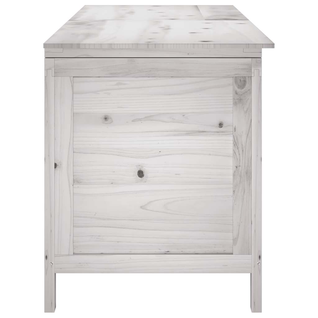 Vrtna kutija za pohranu bijela 150x50x56,5 cm masivna jelovina