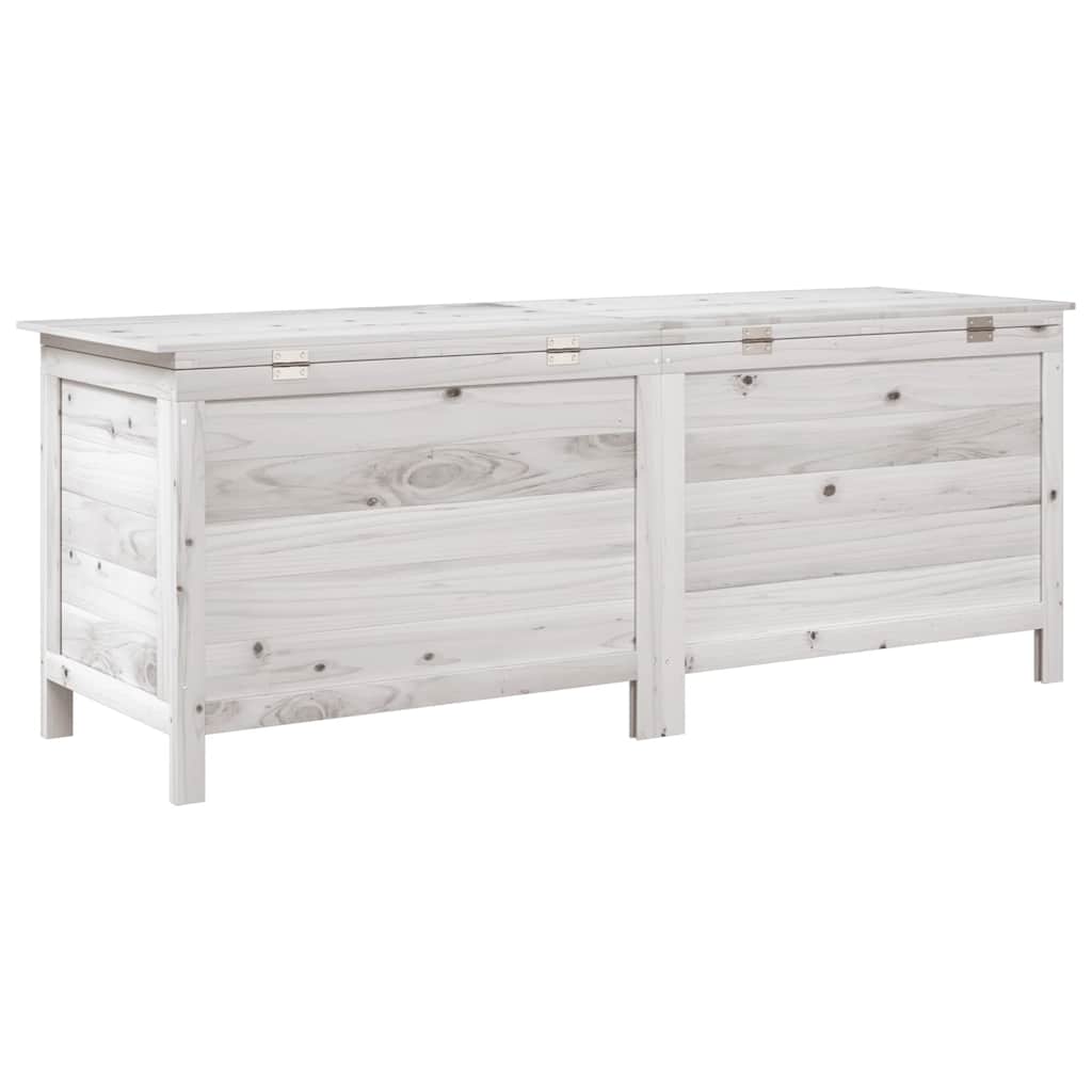 Vrtna kutija za pohranu bijela 150x50x56,5 cm masivna jelovina