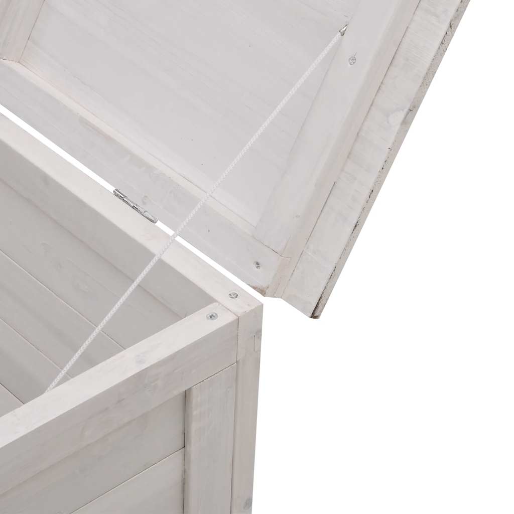 Vrtna kutija za pohranu bijela 150x50x56,5 cm masivna jelovina