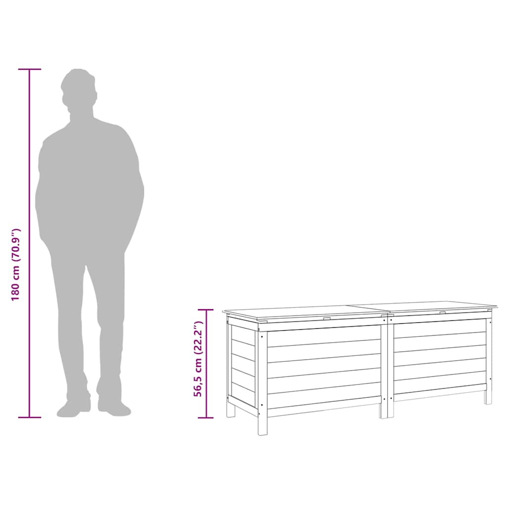 Vrtna kutija za pohranu antracit 150 x 50 x 56,5 cm od jelovine