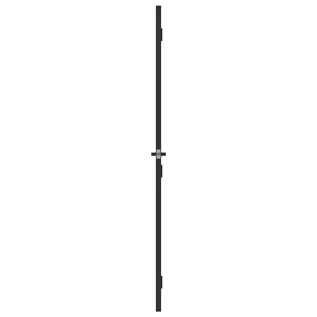 Sobna vrata tanka crna 102,5x201,5 cm kaljeno staklo i aluminij