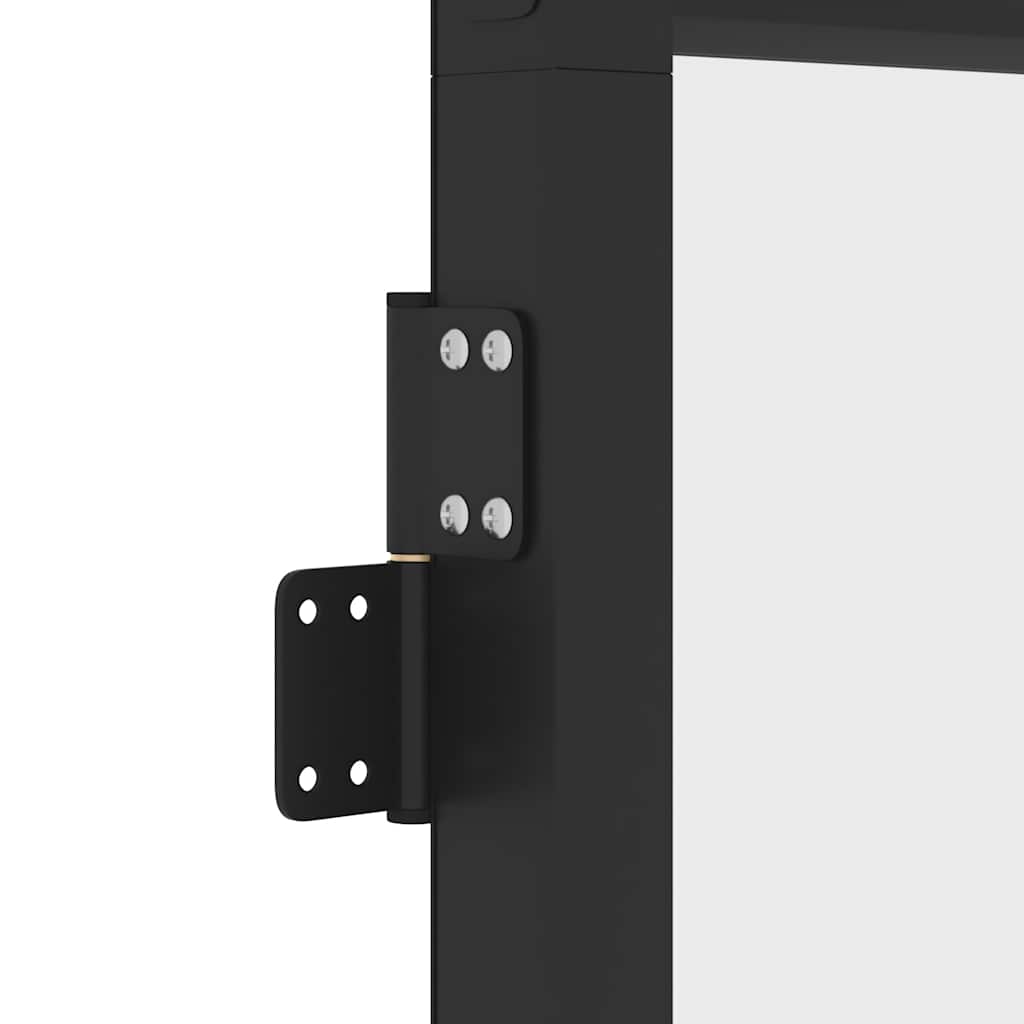 Sobna vrata tanka crna 102,5x201,5 cm kaljeno staklo i aluminij