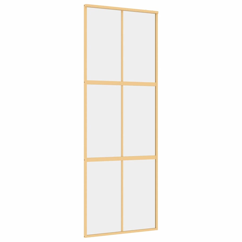 Klizna vrata zlatna 76x205 cm prozirno staklo ESG i aluminij