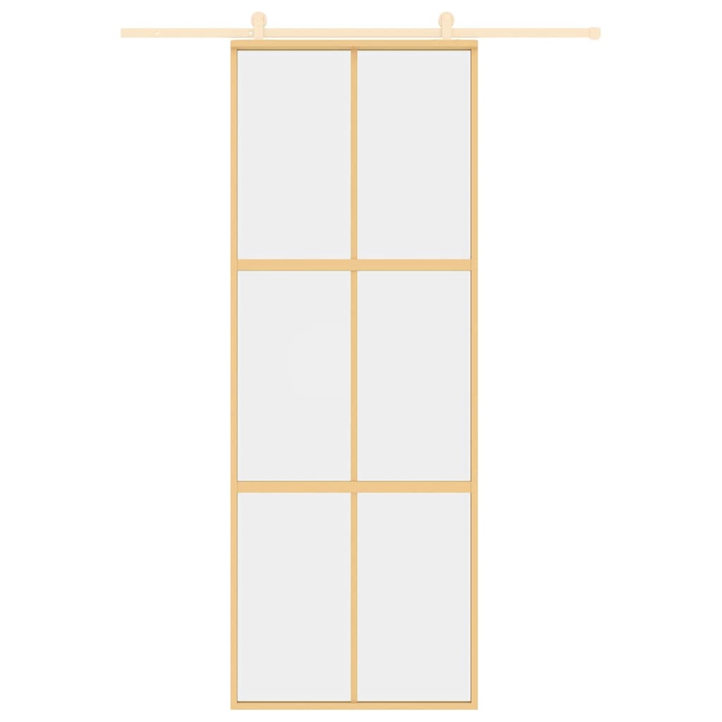 Klizna vrata zlatna 76x205 cm prozirno staklo ESG i aluminij