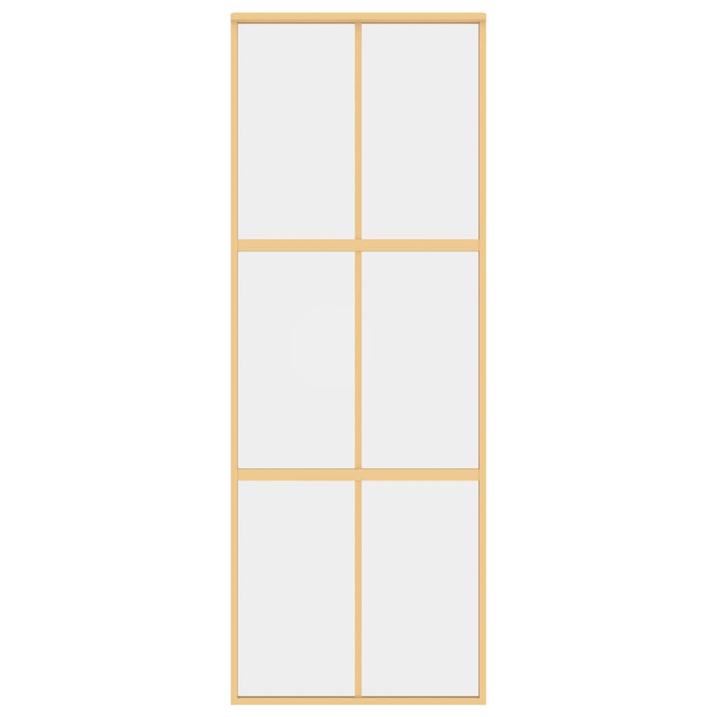 Klizna vrata zlatna 76x205 cm prozirno staklo ESG i aluminij