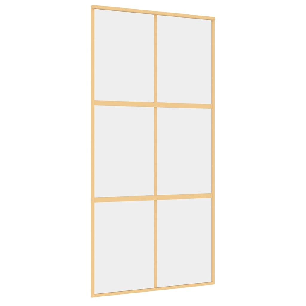 Klizna vrata zlatna 102,5x205 cm prozirno staklo ESG i aluminij