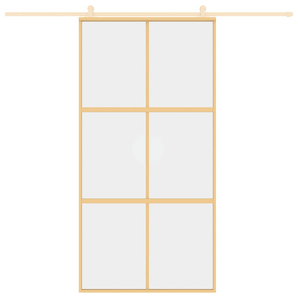 Klizna vrata zlatna 102,5x205 cm prozirno staklo ESG i aluminij