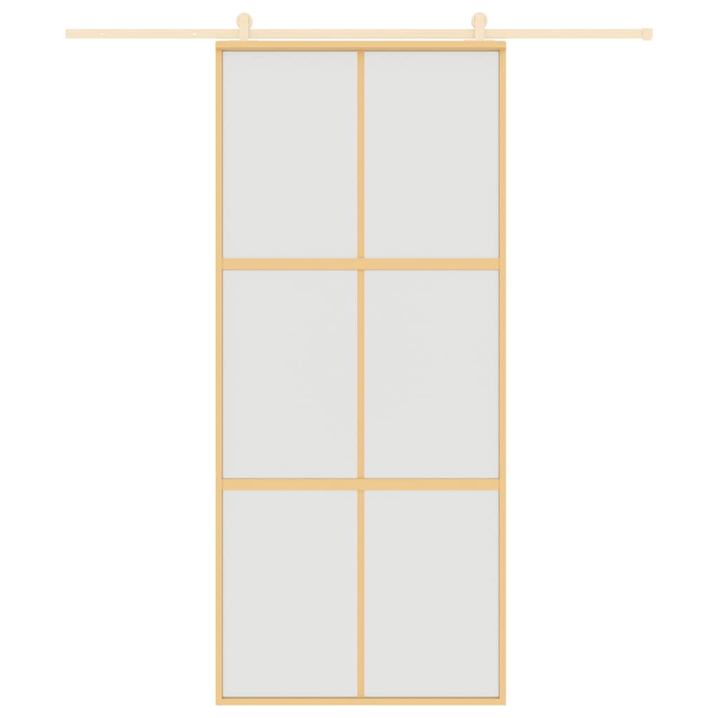 Klizna vrata zlatna 90 x 205 cm matirano staklo ESG i aluminij