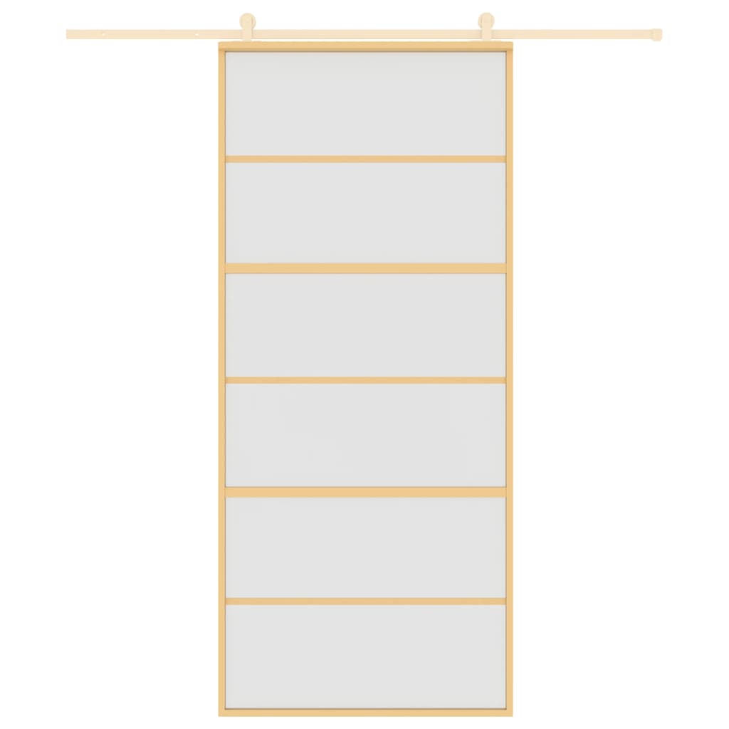 Klizna vrata zlatna 90 x 205 cm matirano staklo ESG i aluminij