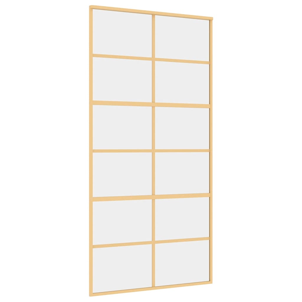Klizna vrata zlatna 102,5x205 cm prozirno staklo ESG i aluminij