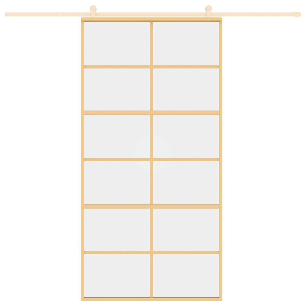 Klizna vrata zlatna 102,5x205 cm prozirno staklo ESG i aluminij