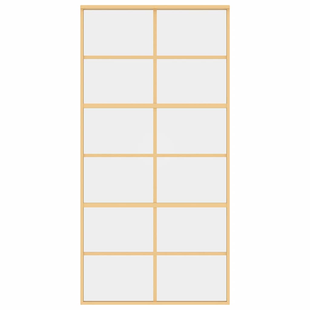 Klizna vrata zlatna 102,5x205 cm prozirno staklo ESG i aluminij