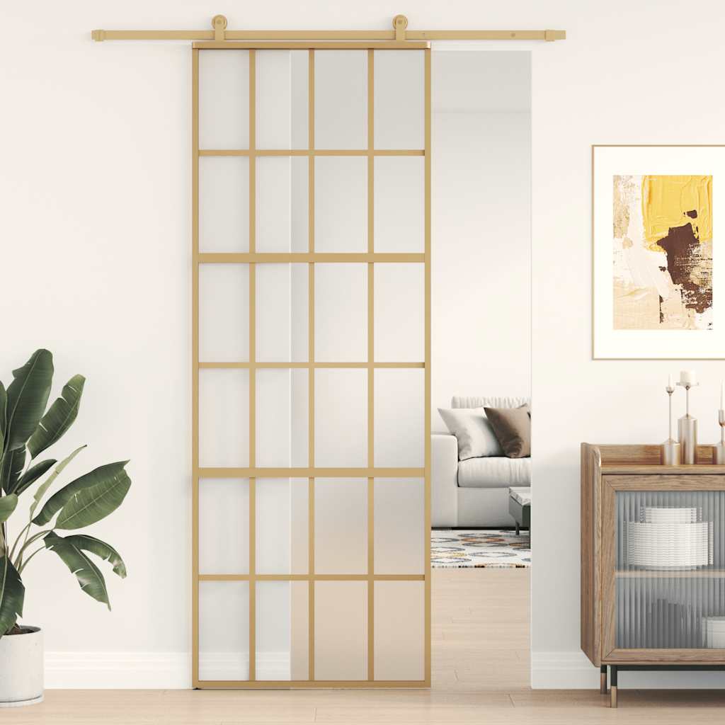 Klizna vrata zlatna 76x205 cm matirano staklo ESG i aluminij