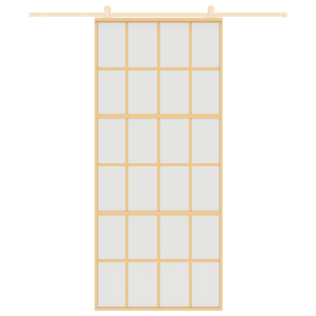 Klizna vrata zlatna 90 x 205 cm matirano staklo ESG i aluminij