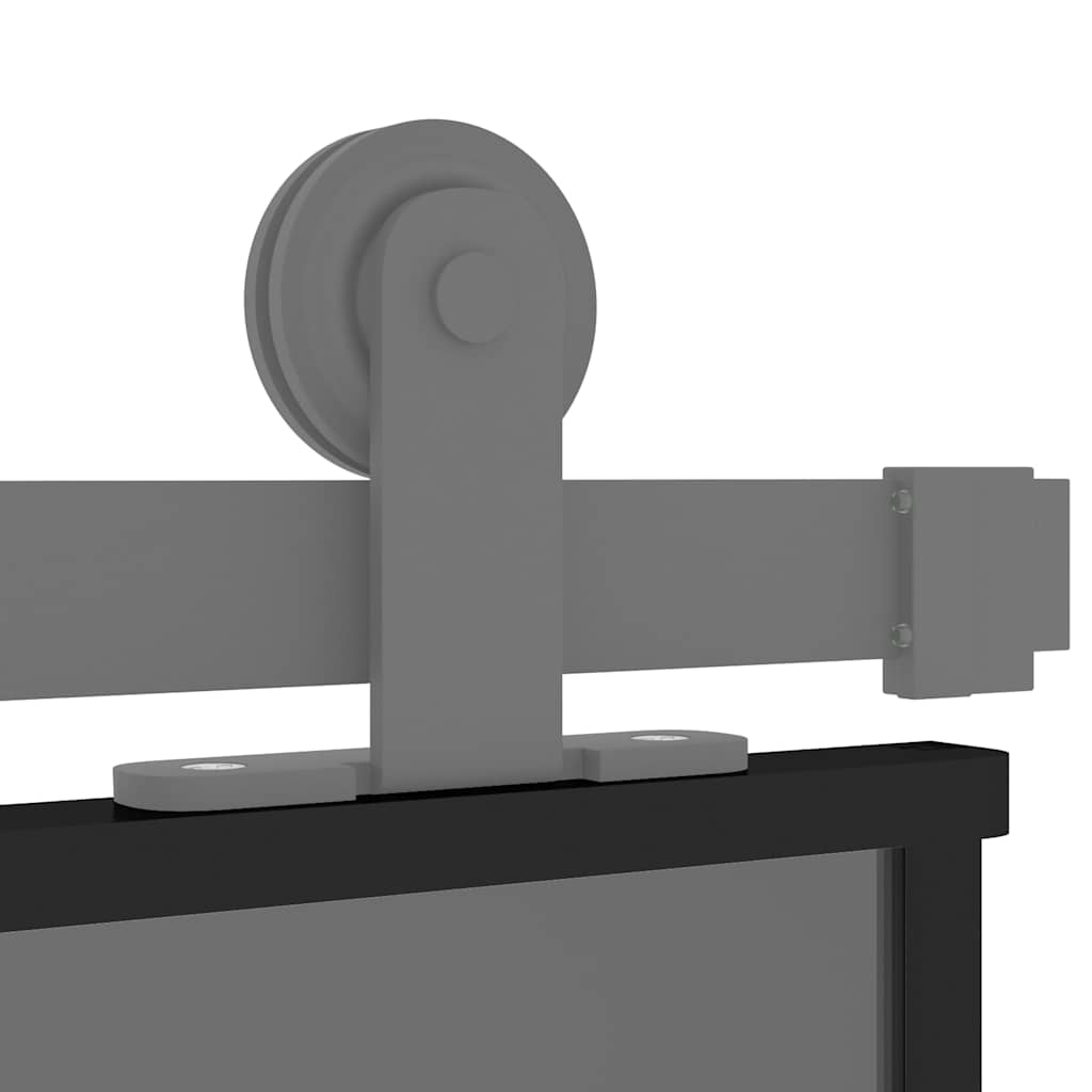 Klizna vrata crna 76x205 cm od kaljenog stakla i aluminija