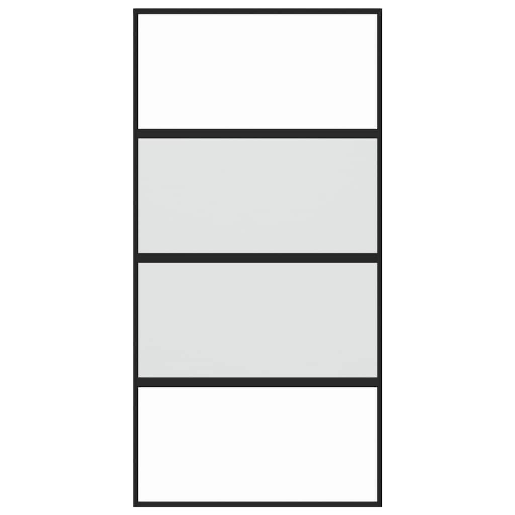 Klizna vrata crna 102,5x205 cm od kaljenog stakla i aluminija