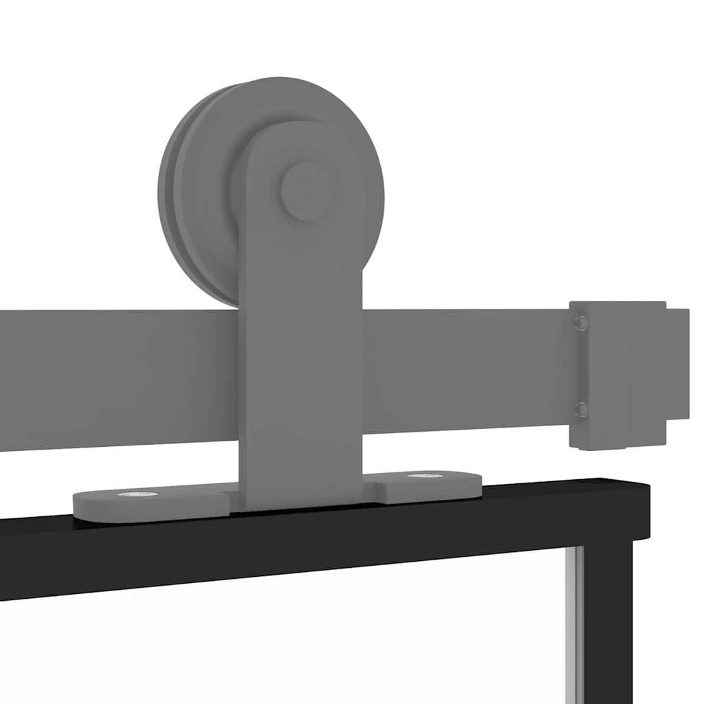 Klizna vrata crna 102,5x205 cm od kaljenog stakla i aluminija