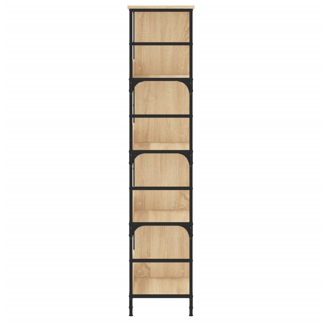 Polica za knjige boja hrasta 78,5x33x153 cm konstruirano drvo
