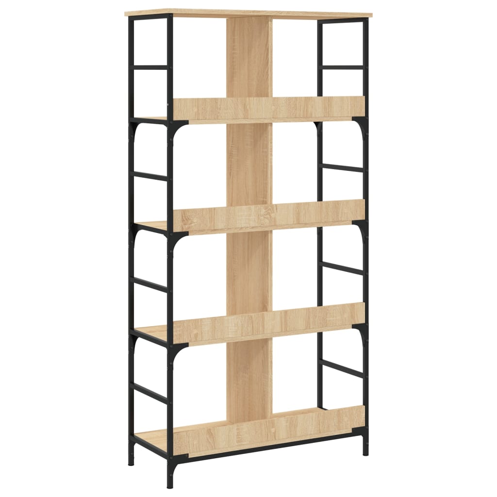 Polica za knjige boja hrasta 78,5x33x153 cm konstruirano drvo