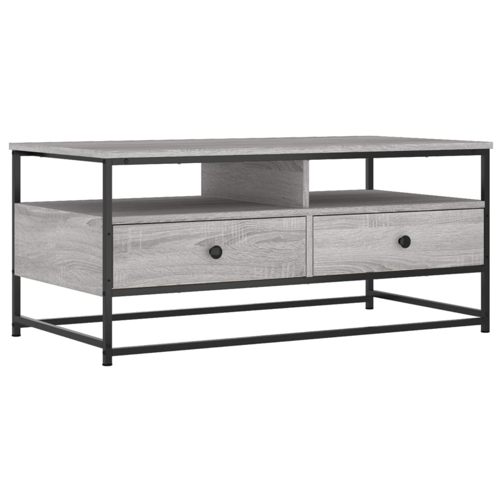 Stolić za kavu siva boja hrasta 100x51x45 cm konstruirano drvo