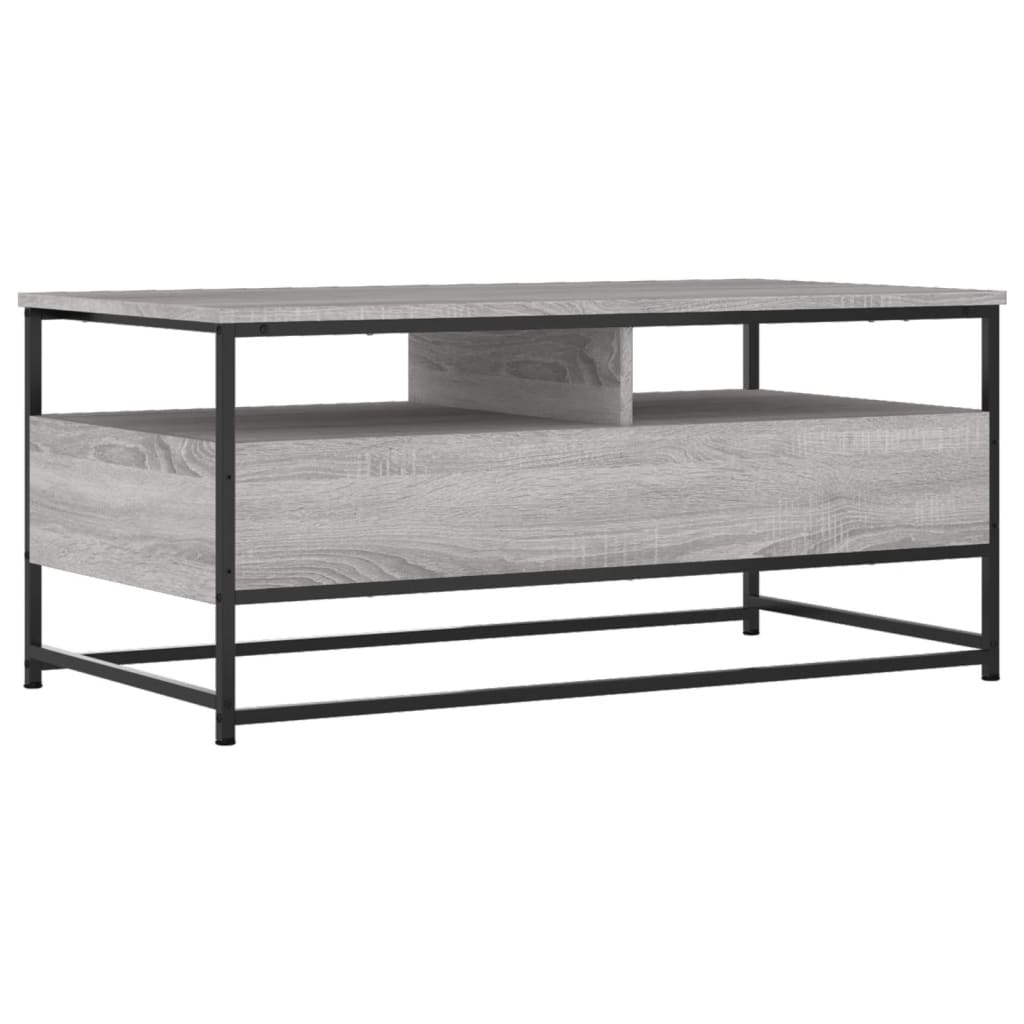 Stolić za kavu siva boja hrasta 100x51x45 cm konstruirano drvo