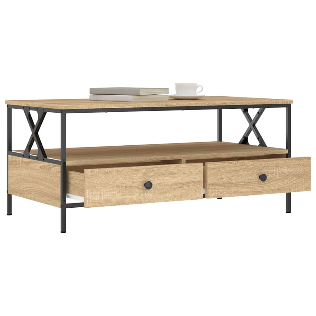 Stolić za kavu boja hrasta 100 x 51 x 45 cm konstruirano drvo