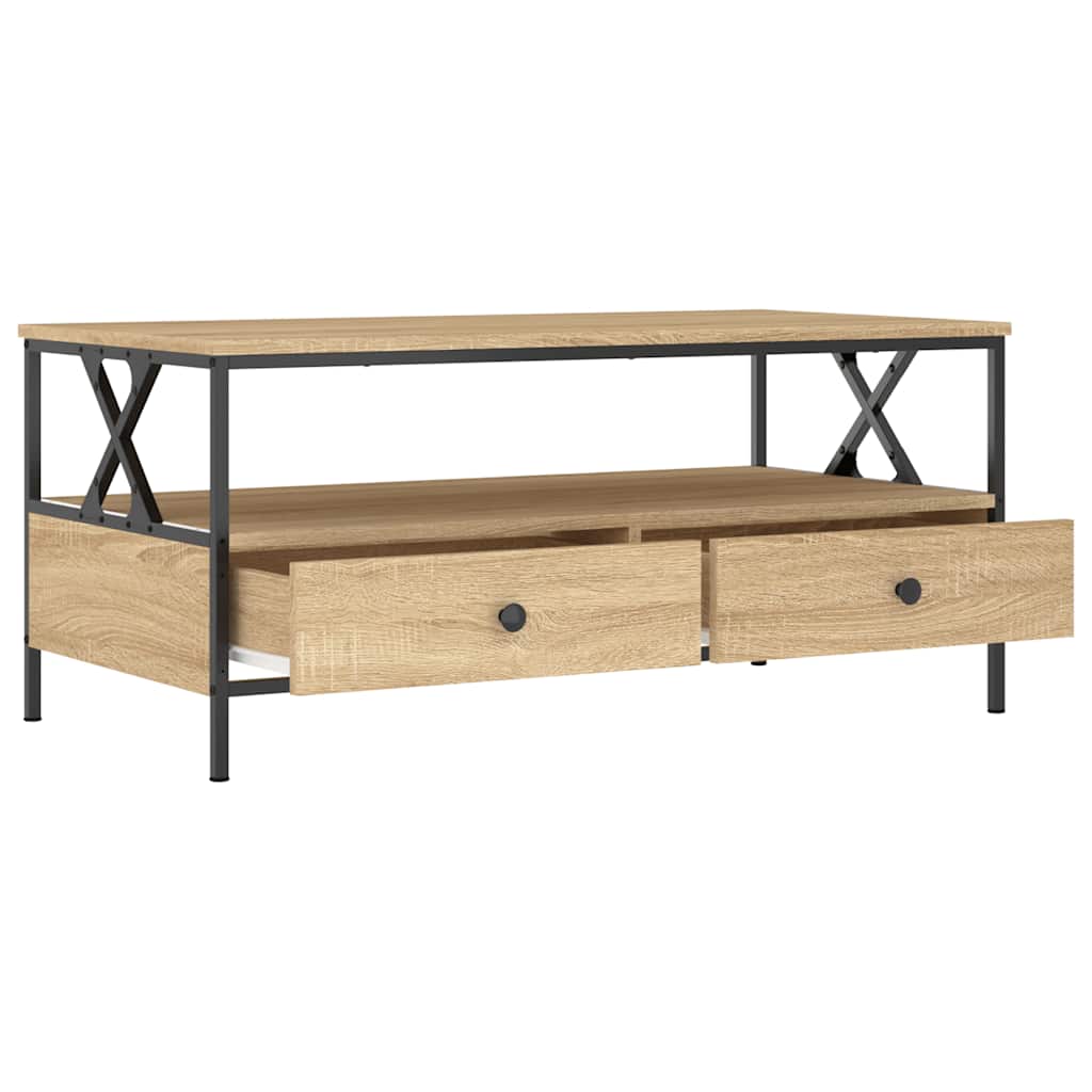 Stolić za kavu boja hrasta 100 x 51 x 45 cm konstruirano drvo